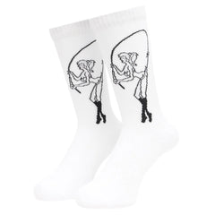Whimsy FISHING GIRL SOCKS WHITE