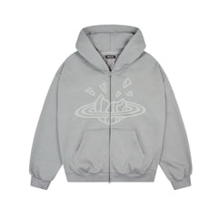 Broken Planet Zip-Up Hoodie Gunmetal Grey