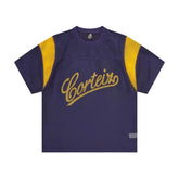 Corteiz Open Mesh Panel Jersey Navy/Yellow