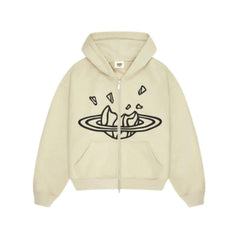 Broken Planet Bone White Zip Up Hoodie