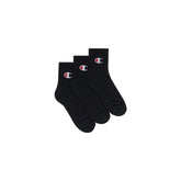 Champion Kids SPS C Quarter Crew Sock 3 Pack - Black