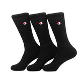 Champion Lifestyle C Logo Crew Socks 3 Pack - Black