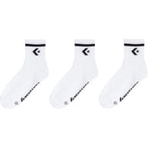 Converse Quarter Sock 3 Pack - White / Black