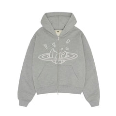 Broken Planet Market Heather Grey Zip Up Hoodie