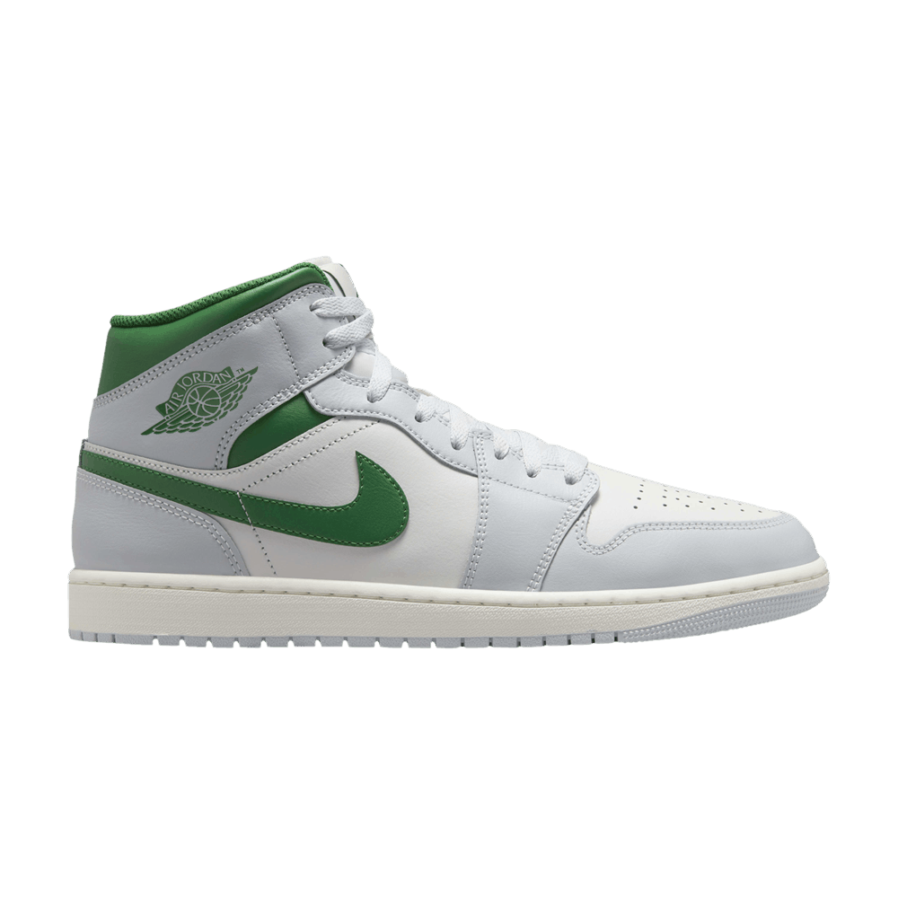 Air Jordan 1 Mid White Pure Platinum Pine Green