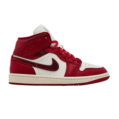 Air Jordan Jordan 1 Mid SE Red Cracked Leather (Women's)