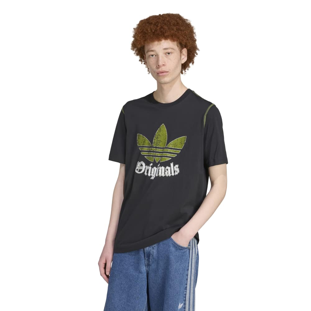 adidas Distressed Graphic Tee - Black