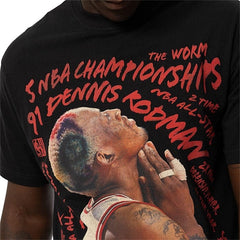 Mitchell & Ness Player Abstract Tee Bulls Rodman Tee - Faded Black